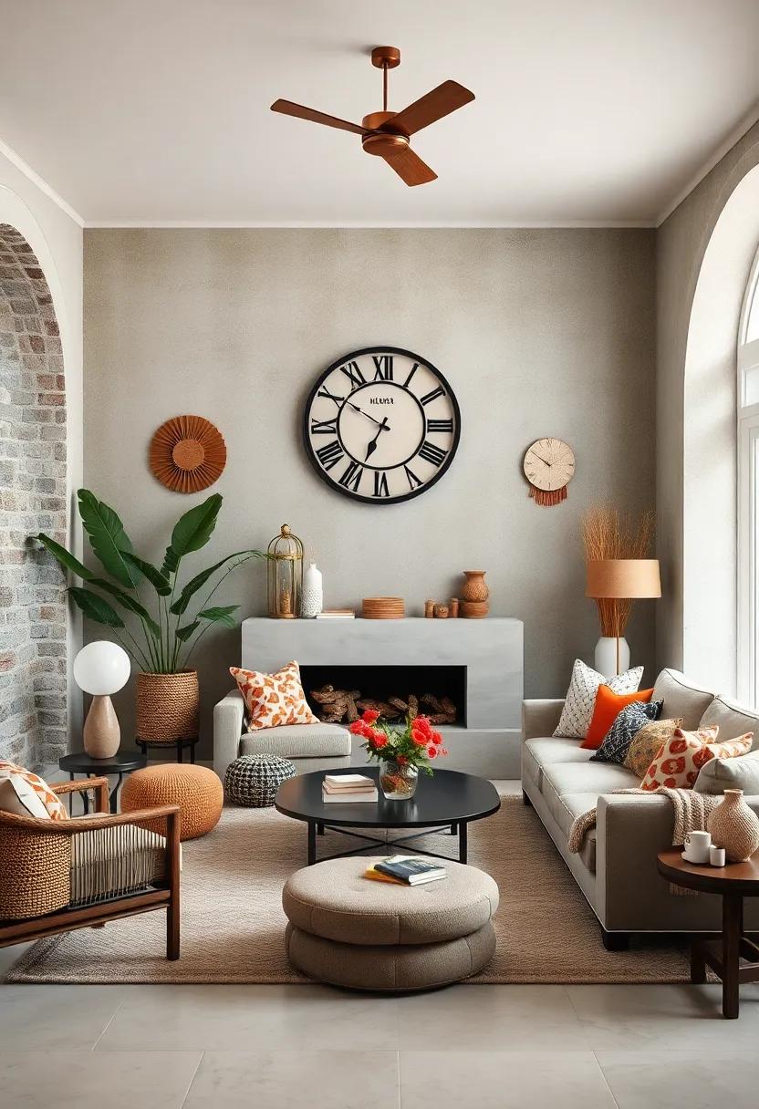 Antique Clocks: Introduce an antique clock as a focal point, blending functionality with nostalgic charm that enriches the room's character