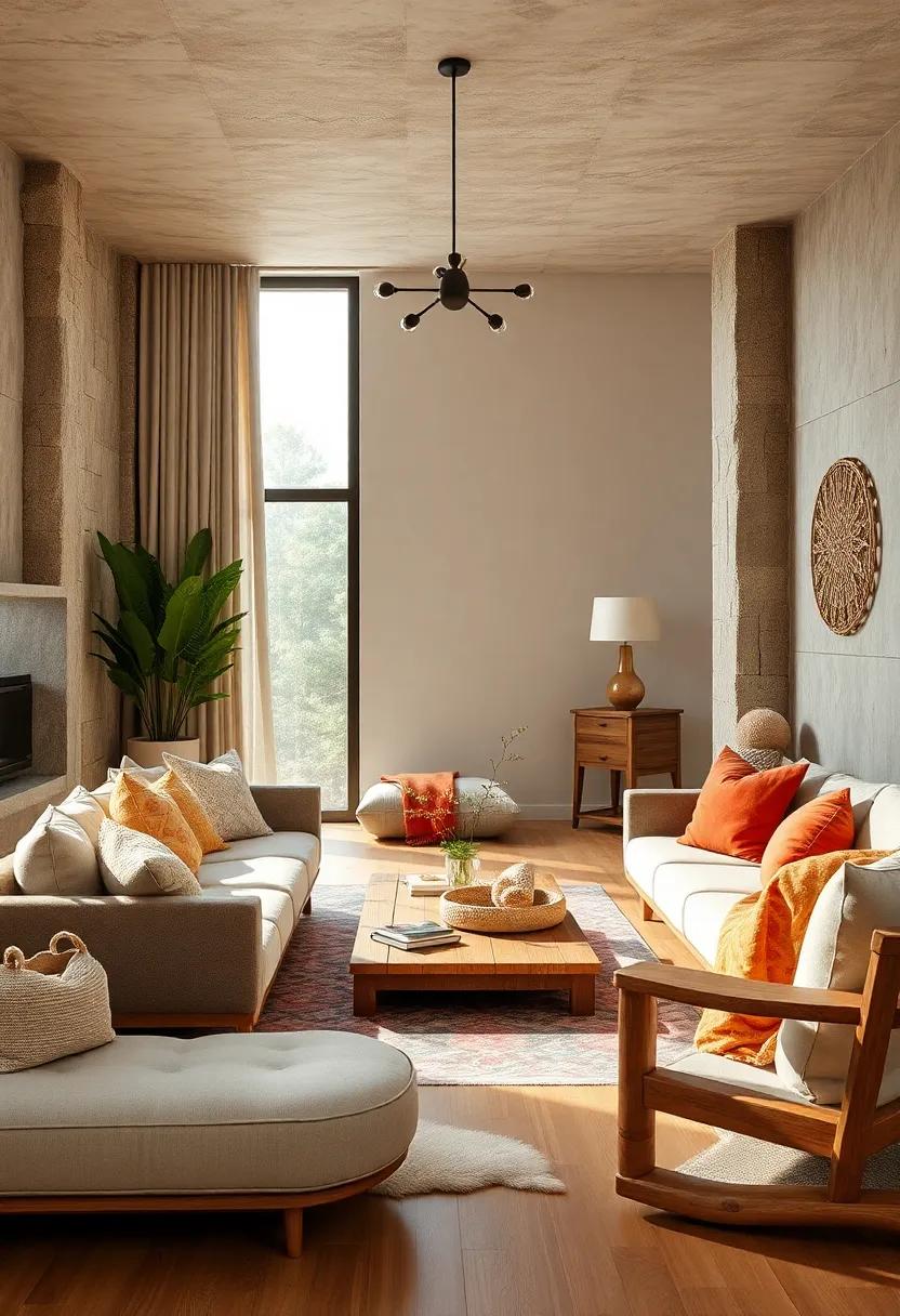 Low-slung wooden ‍furniture pieces⁢ crafted from reclaimed⁤ wood ‌for a rustic​ touch​ and sustainability
