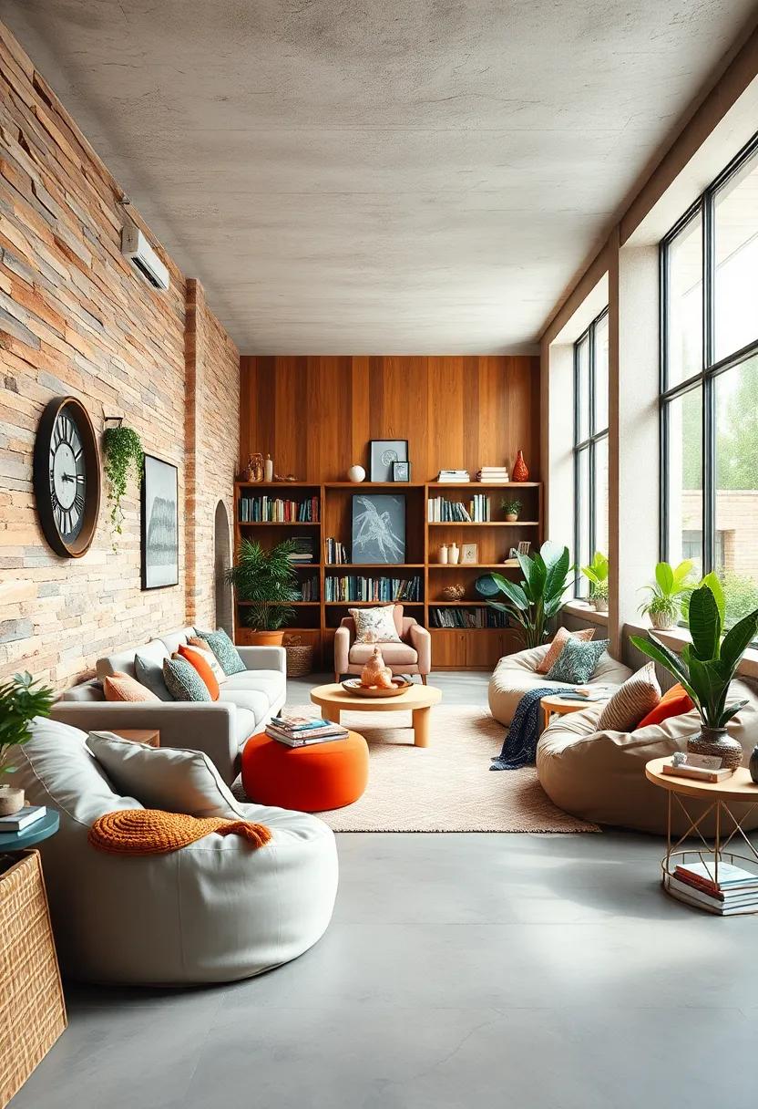 A cozy nook filled‌ with oversized⁢ bean bags and bookshelves, ⁣perfect ⁣for quiet escapes