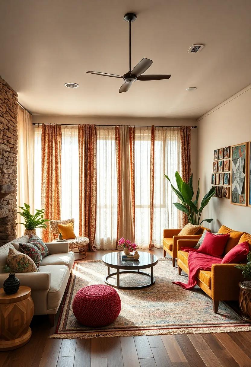 Colorful,‌ patterned curtains that allow for⁢ plenty⁢ of light while tying in the room's‌ color ​scheme