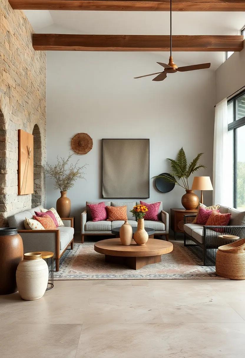 Mixed media decor, ​such as ceramic vases combined‍ with metallic elements for‍ an unexpected⁣ twist