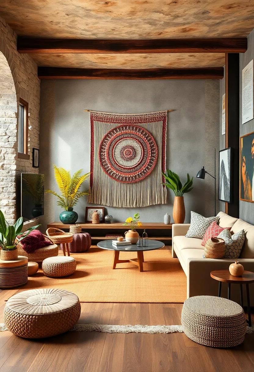 A statement piece of art, like⁤ a large‍ tapestry ‌or woven wall hanging,‍ to capture the room's eclectic spirit