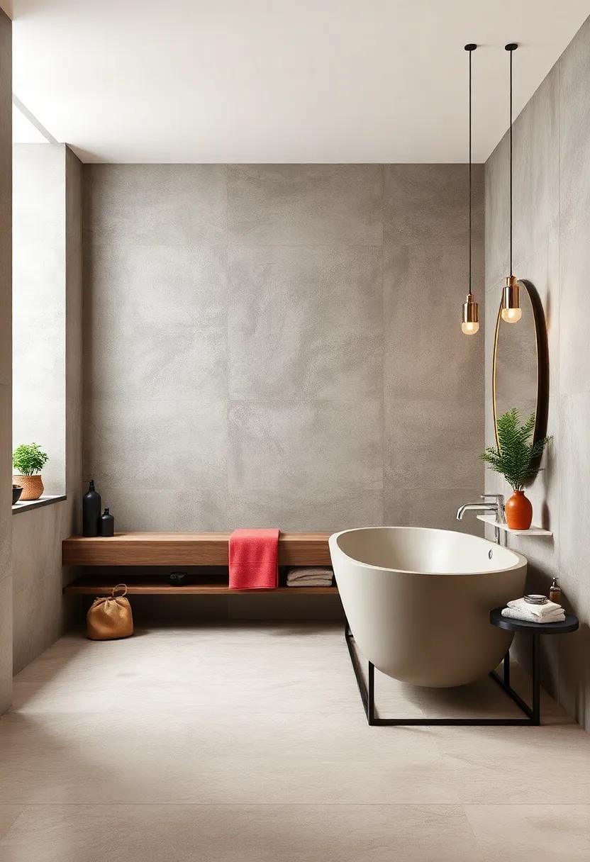 Concrete Chic: Opt for a raw, industrial look ‍with concrete walls that add a unique edge ⁢to your ‌bathroom design