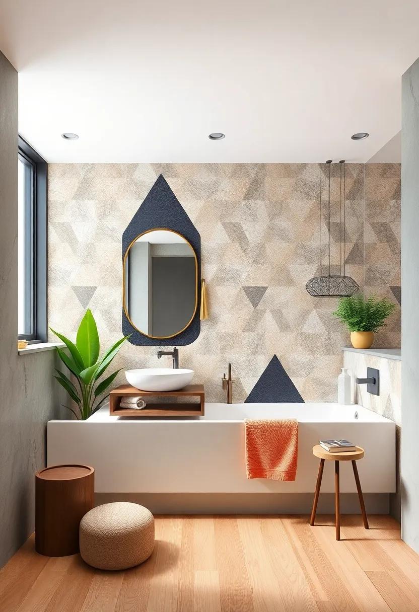 Geometric‍ wonders: Embrace the modern‌ aesthetic with bold⁢ geometric patterns that create ⁢depth ​and ‍intrigue on your bathroom walls