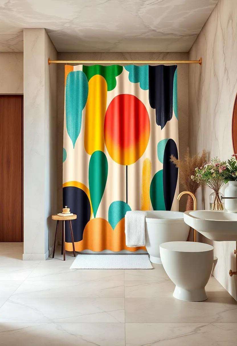Unique Shower Curtains: Make a splash in your bathroom with bold, graphic shower curtains that showcase your style in an unexpected space