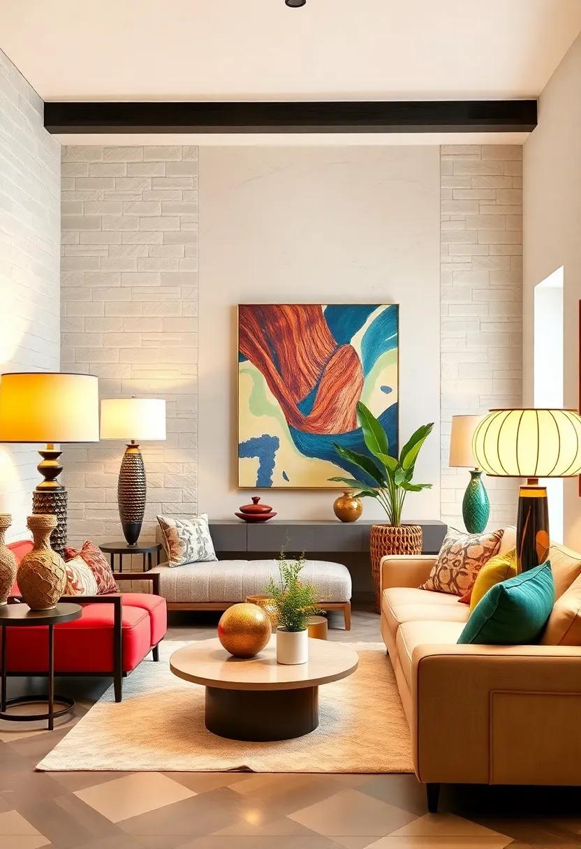 Whimsical Sculptural Lamps: Brighten up your spaces with artistic lamps that double as conversation starters, featuring unique designs and patterns