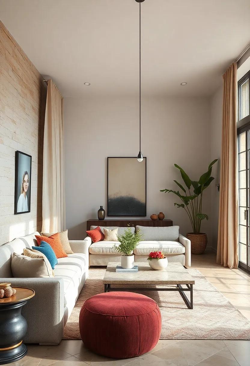 Layered Textiles: Play with different fabrics, such as velvet, linen, and cotton, for curtains and cushions that invite comfort and visual interest