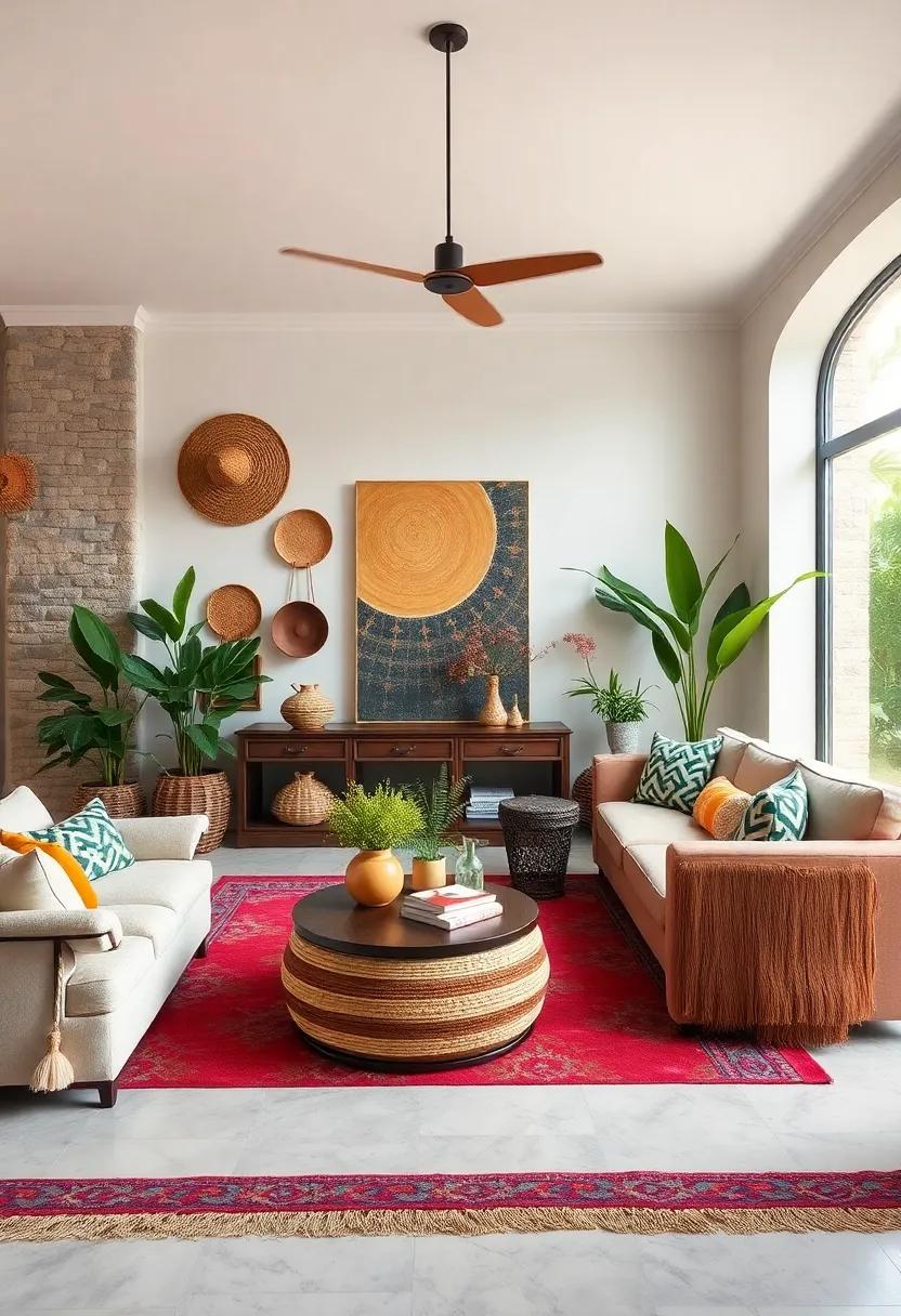 Global Bazaar Finds: Incorporate textiles and decor from around the world, like African baskets or Indian tapestries, to create a culturally rich atmosphere