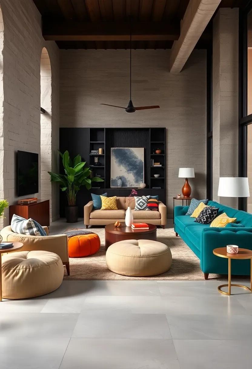 Add Flexible seating Options: Use poufs,‍ floor cushions, or⁤ ottomans to​ offer a casual, adaptable​ seating arrangement that encourages mingling