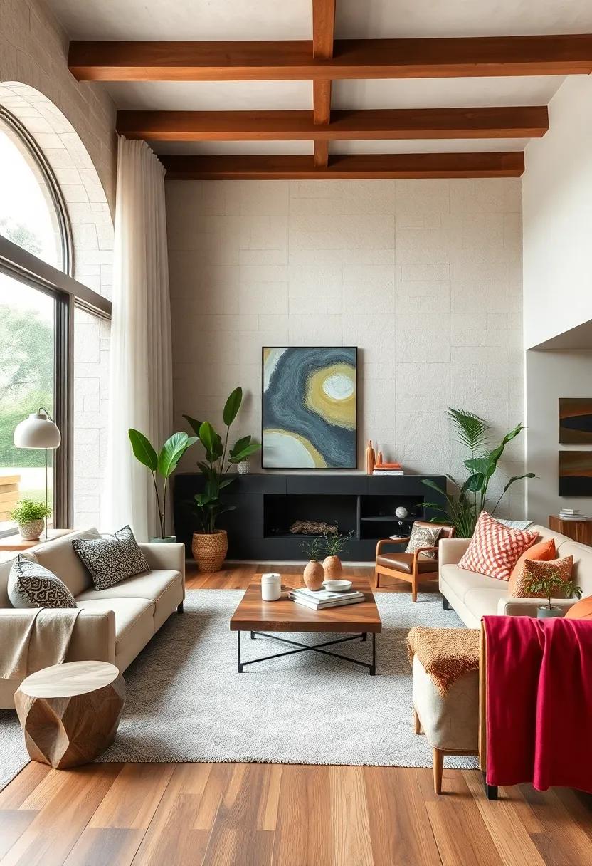 Incorporate ⁣Natural Elements: Bring the outdoors in with ⁤houseplants, a‌ wooden coffee table,⁣ or stone accents for⁢ a⁤ grounding effect