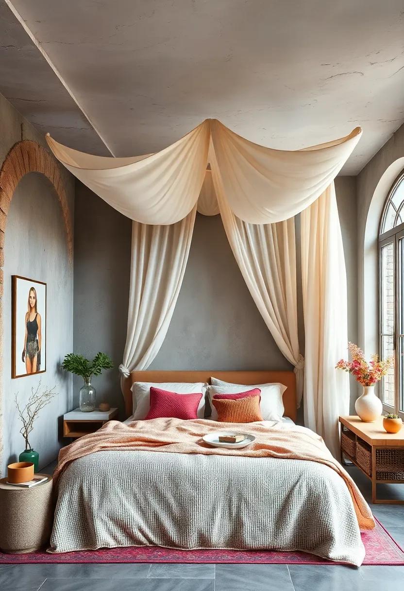 Create a Dreamy canopy: Drape soft fabric​ from⁢ the ceiling⁢ to​ create a​ cozy‌ tent effect ​over your bed,perfect for dreamy evenings