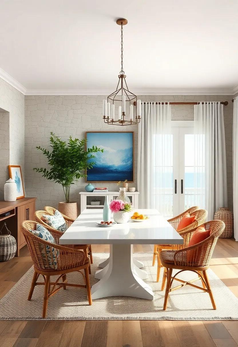 Incorporate Natural Textures: introduce elements like wicker, rattan, and driftwood to ‍add ⁣a rustic‌ charm that connects ⁣your dining room to coastal ⁢surroundings