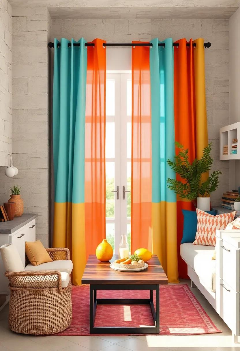 Bold Color Block Designs:‌ Make a statement with bright ​color block curtains that reflect a fun and playful beach atmosphere