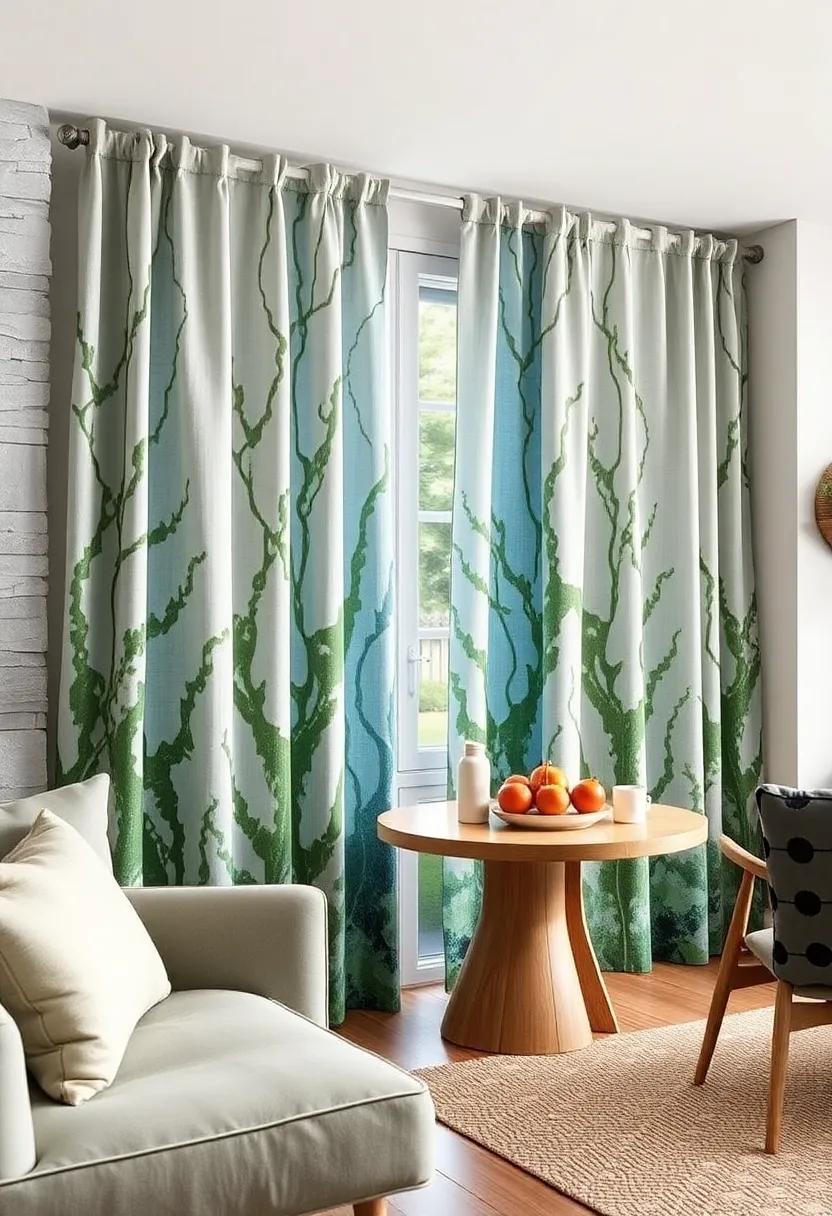 Kelp Forest Inspired: Sway into⁣ nature with curtains featuring kelp designs, giving your kitchen an underwater ​theme that⁣ feels tranquil