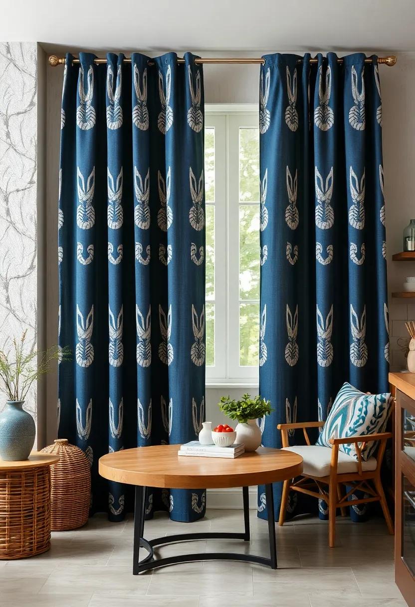 Nautical Knot Pattern: Add a touch of maritime charm with curtains adorned ‍with playful knots, perfect for enhancing a coastal vibe