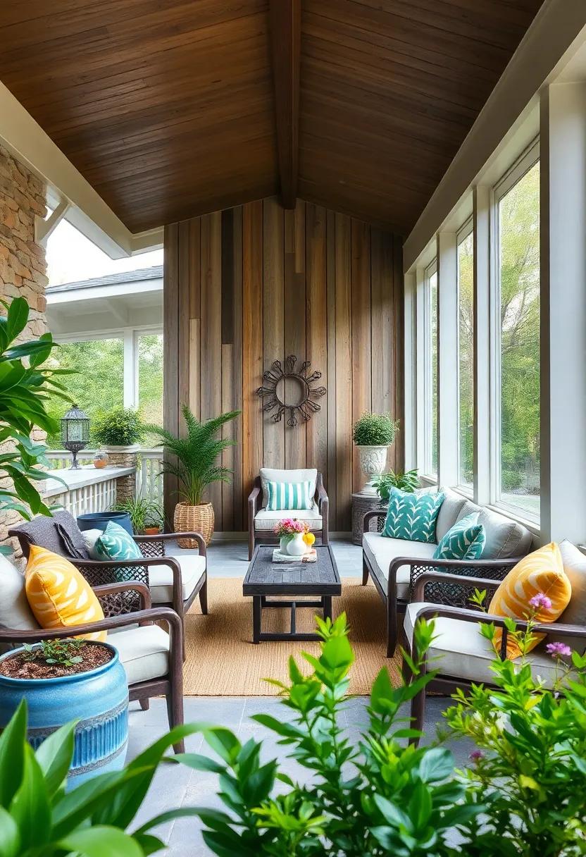 Rustic ⁣Charm: Incorporate reclaimed wood paneling ​and ⁣vintage furniture to bring warmth and character to your screened porch,blending ⁣nostalgia with modern design