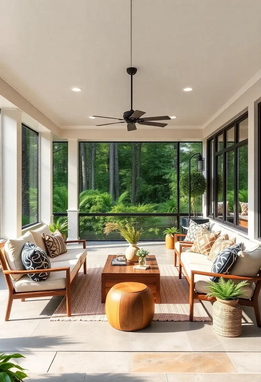 Zen Retreat: Foster⁢ a peaceful atmosphere with soft‌ colors, natural materials, and soothing decor that encourages relaxation and mindfulness on your ⁢screened porch
