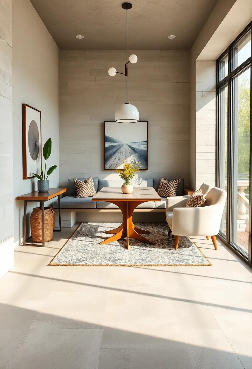 Layered Rugs: Combine two different rugs to add texture and warmth to your dining nook,creating a cozy ground for⁣ your seating area
