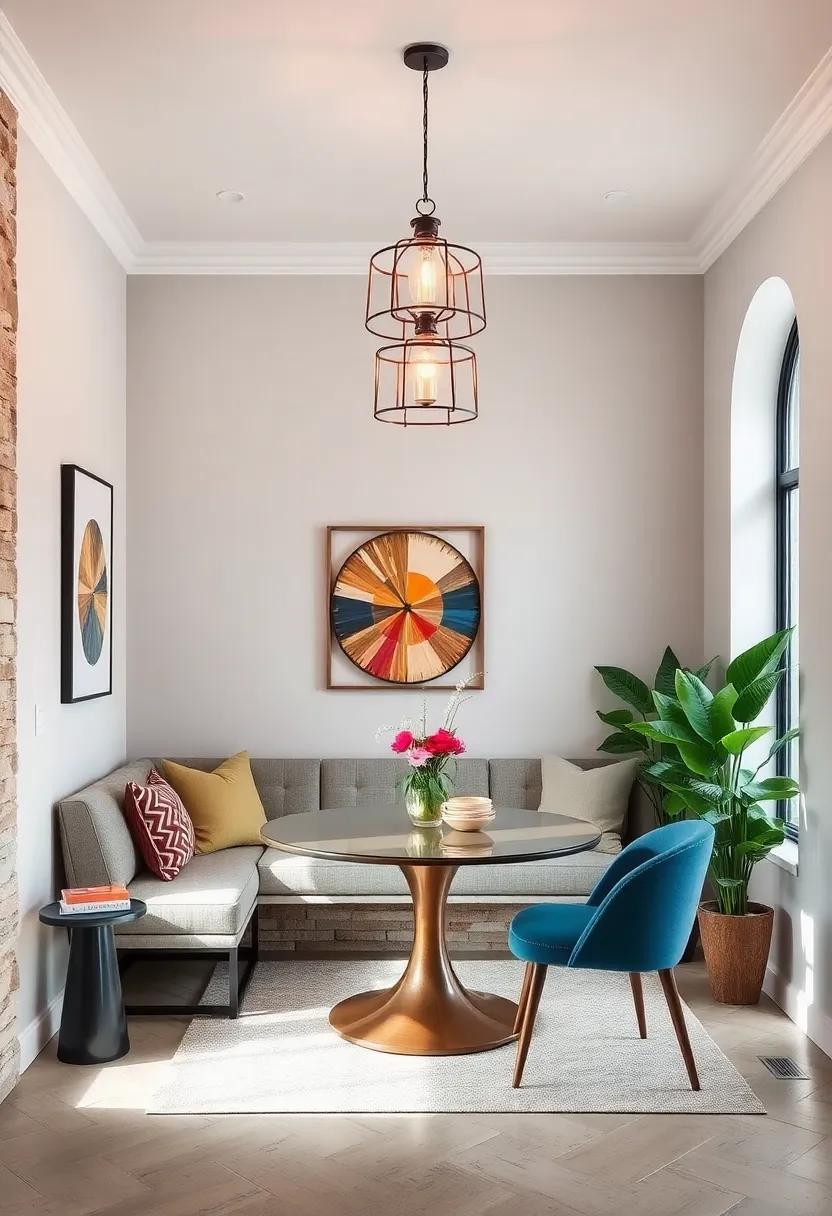 Statement Lighting: Hang a unique pendant‍ light above your dining nook to draw the eye upward and add an element of drama to your​ space