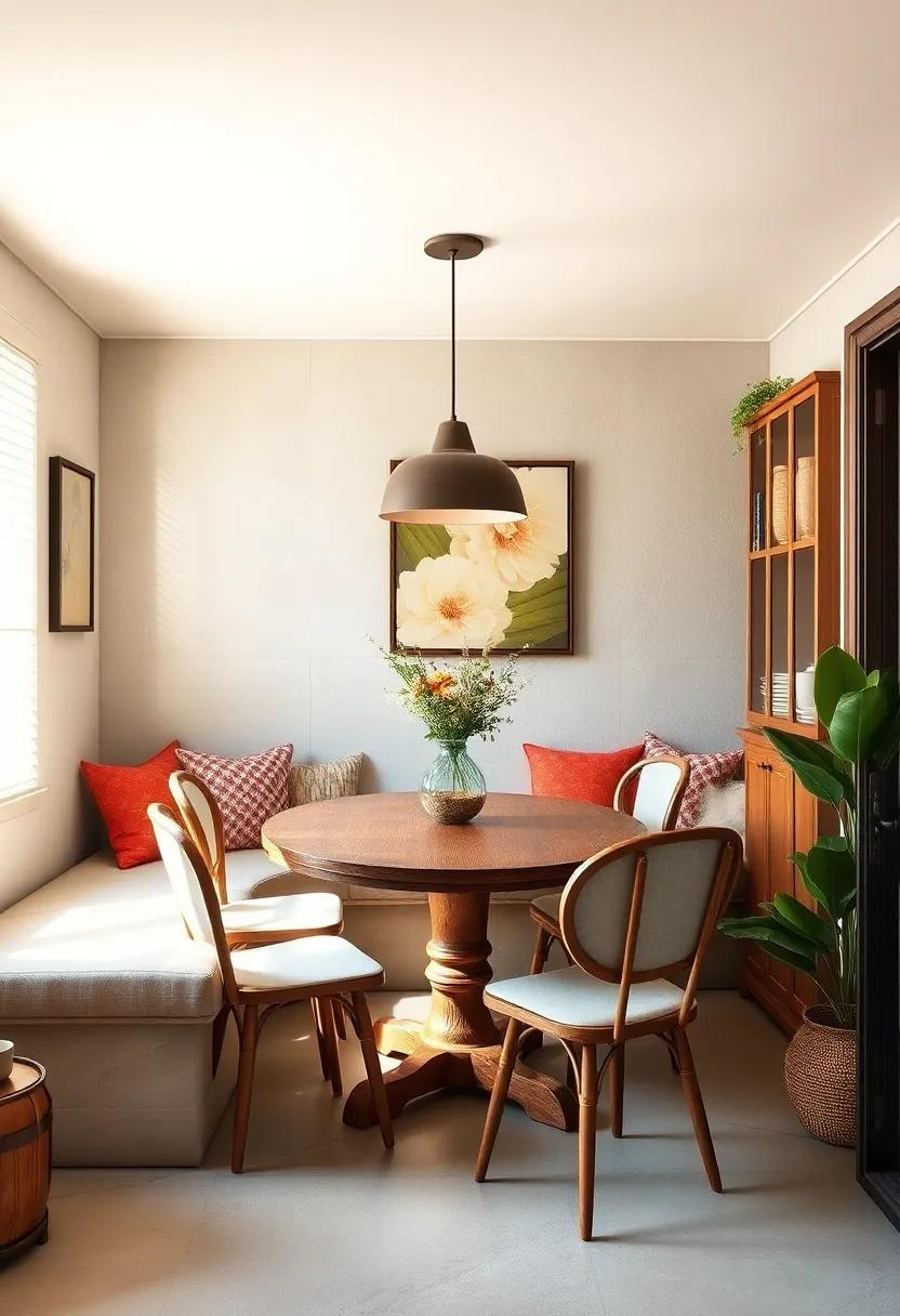 Vintage⁣ Vibes:⁤ Incorporate an antique​ wooden table with mismatched chairs for a cozy, eclectic​ feel that tells ‌a story and adds character
