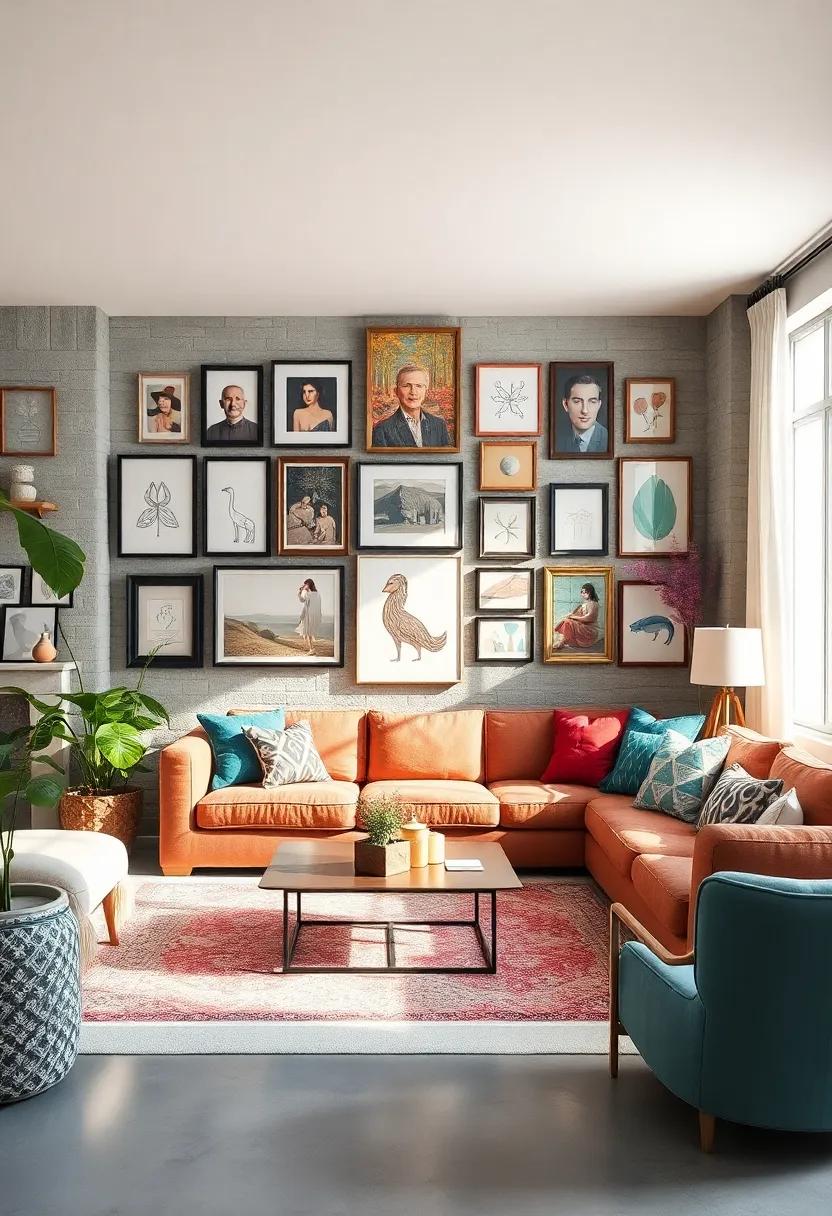 create‌ a Gallery ‌Wall: ⁤Curate a collection of artwork, photographs, and eclectic frames to‍ express ⁤your personality and ​create an eye-catching focal point