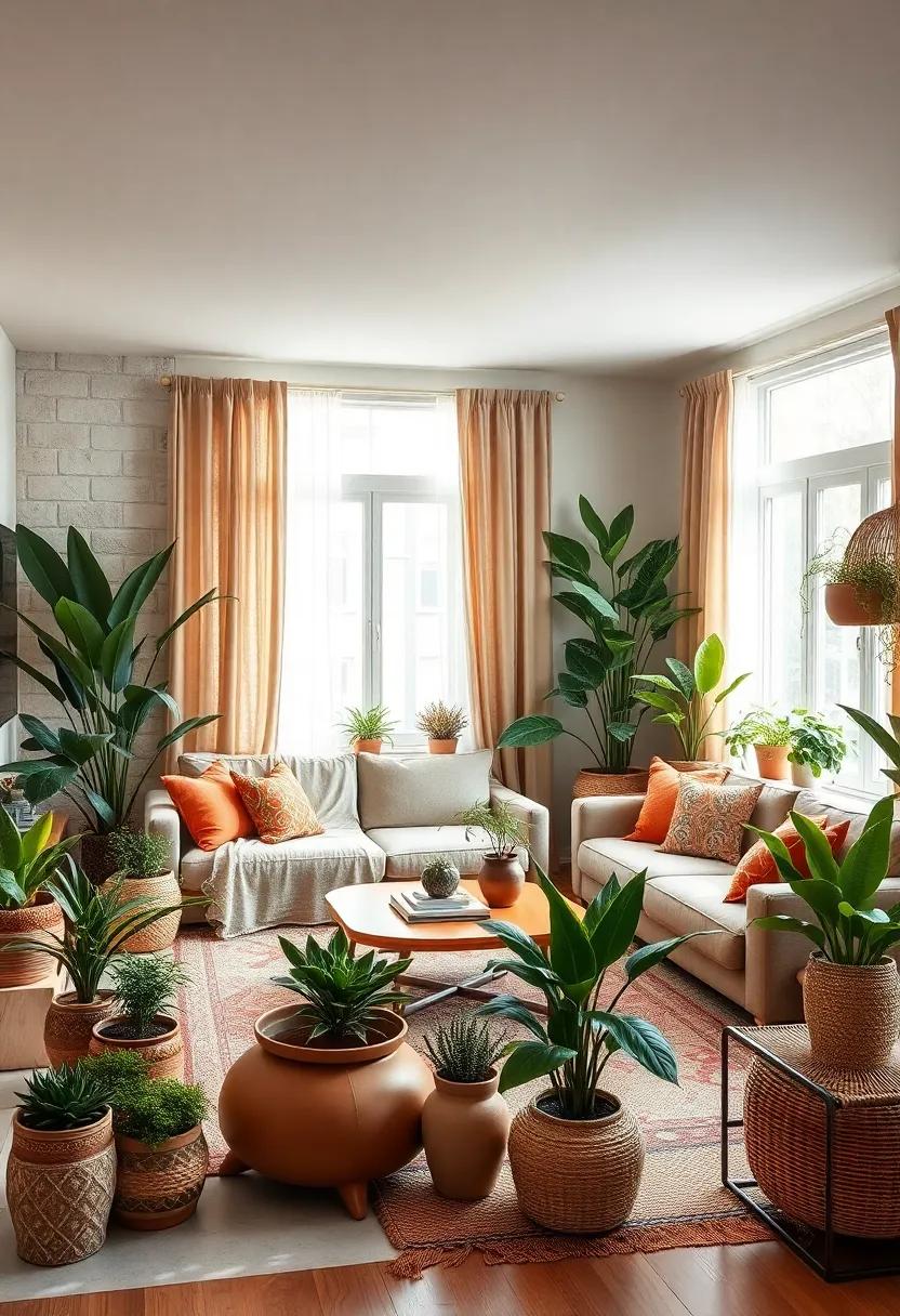 Introduce Potted⁣ Plants: Fill your living room with ⁢an assortment of indoor ⁢plants ‌to bring‍ life,⁤ fresh​ air,​ and ​a relaxing vibe ‍that enhances the boho ‍aesthetic