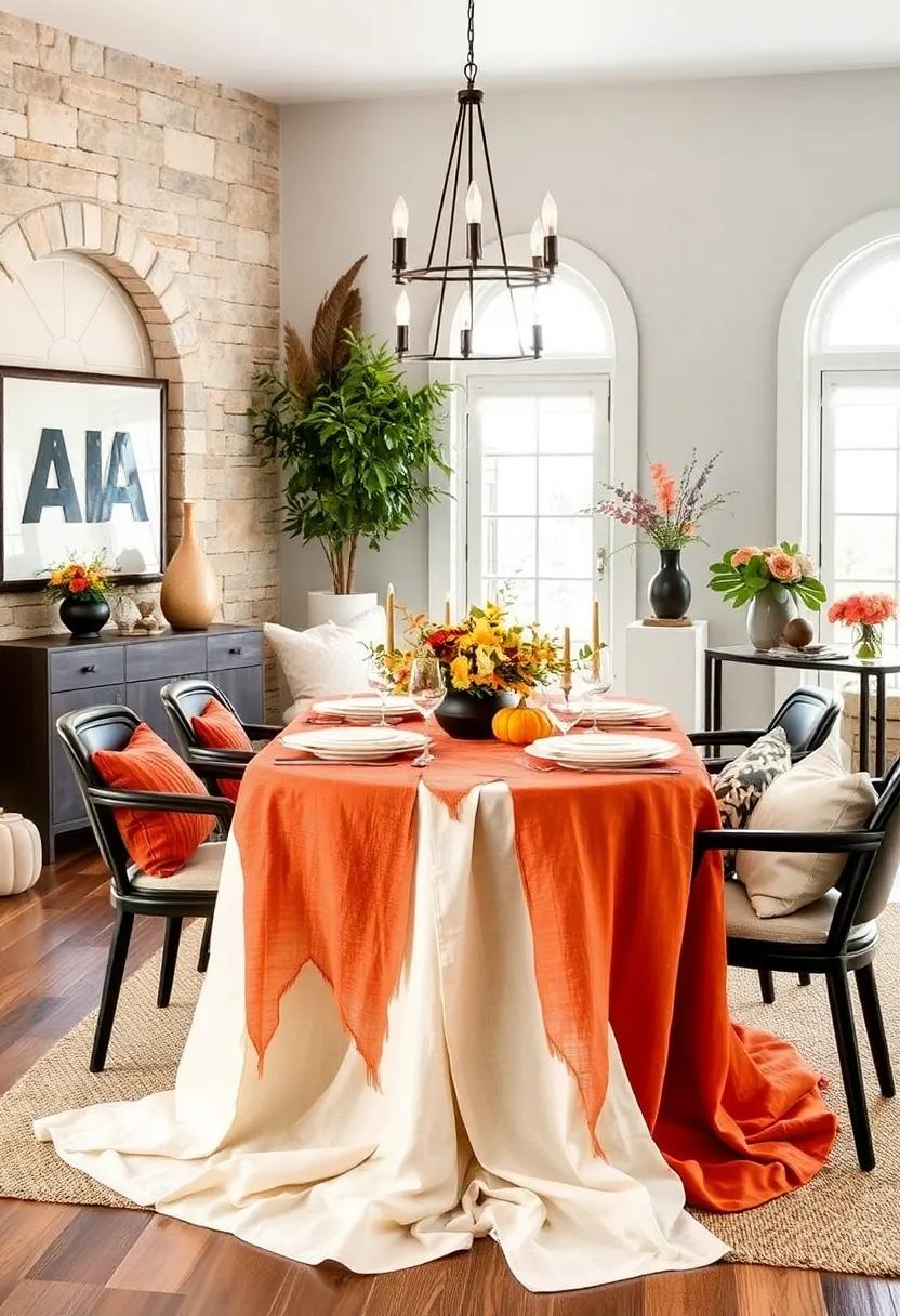 Draping Your Table with⁣ Autumn-Themed Table⁣ Linens