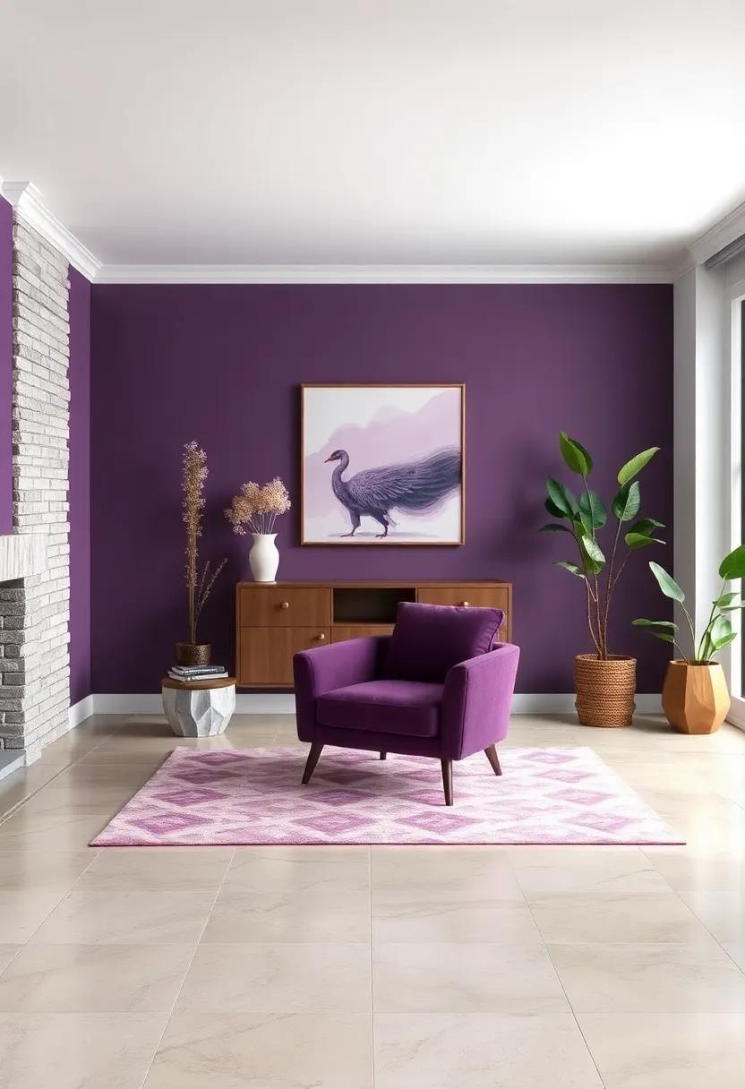 Deep plum Accent ⁢Chair: Make a‍ statement with a chic accent ⁤chair that⁤ captures attention while providing ‌a cozy reading nook