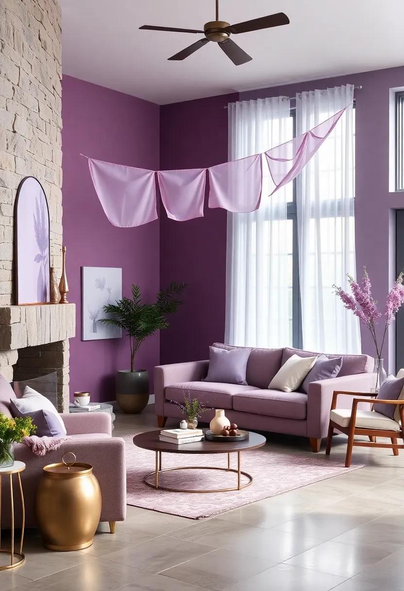 Lavender-Inspired Fabric Banners: Use fabric banners in soft lavender to ⁢bring a playful ‍yet sophisticated touch to ‍your⁤ decor