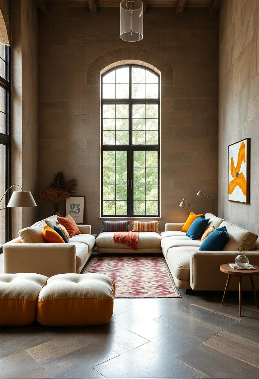 Abstract L-shaped ⁢Sofa: This uniquely shaped sofa breaks the mold of conventional seating,⁢ encouraging a playful arrangement of both form and function