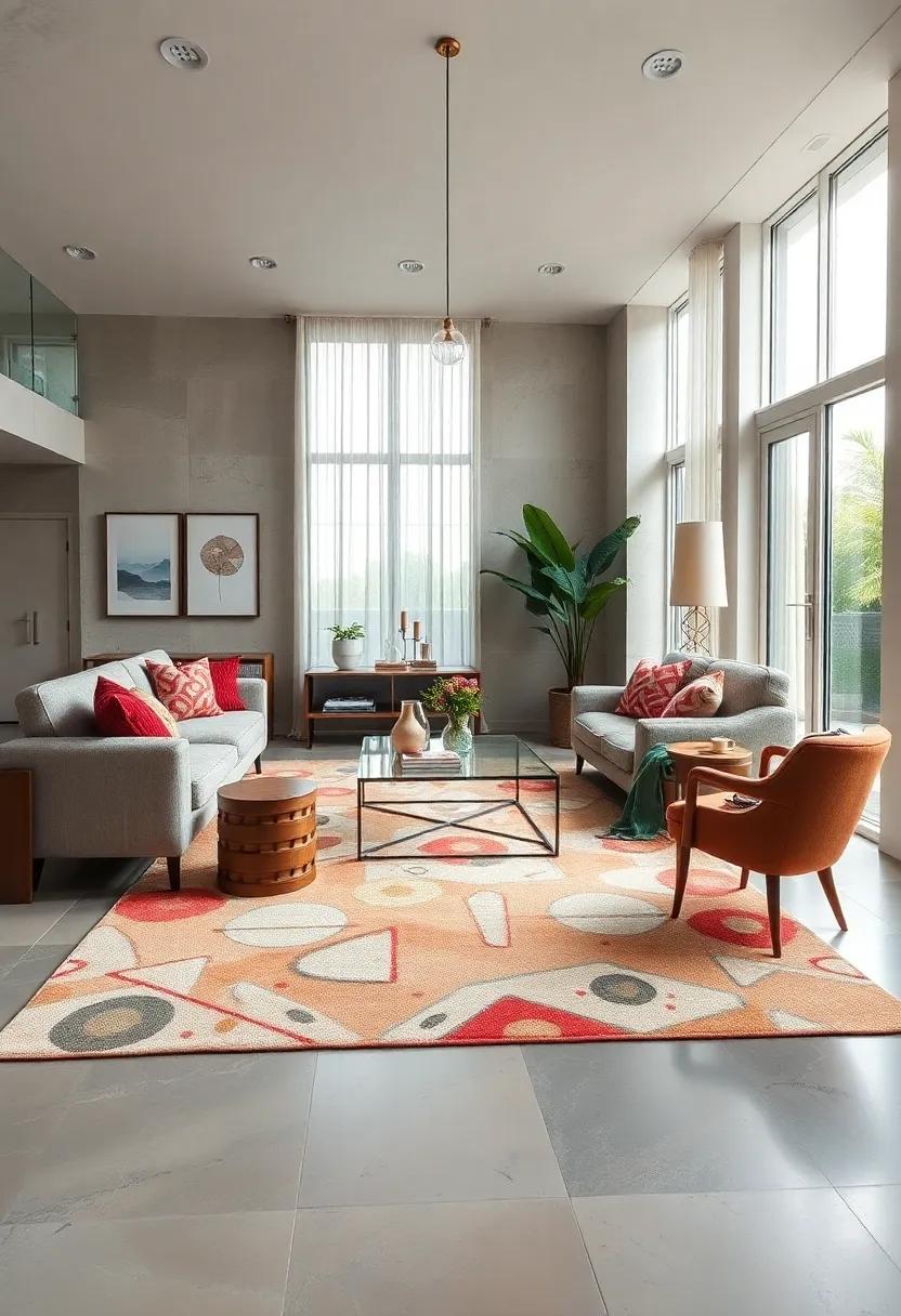 Art-Inspired Rug: Ground your space ⁢with a rug that‌ functions​ as a work of art, whether it features bold patterns or subtle tones ‍that harmonize with eclectic decor