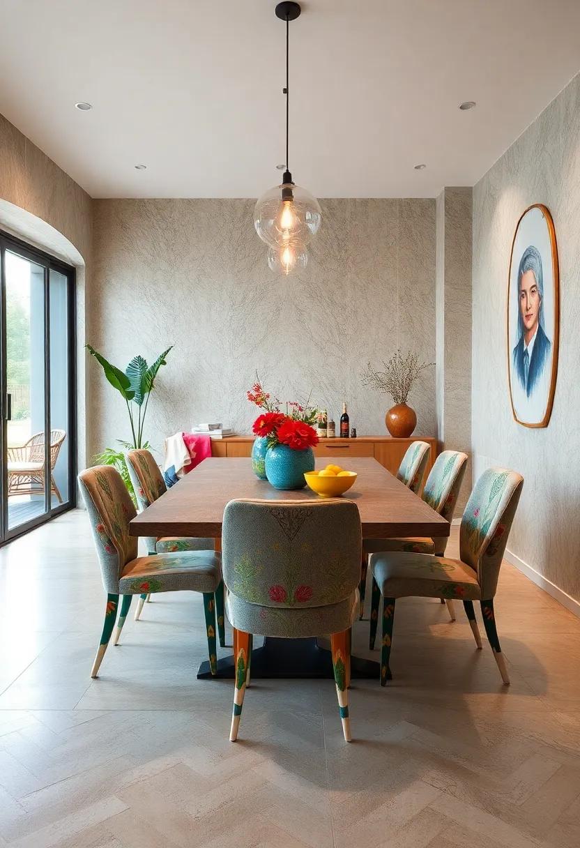 Hand-painted Dining Chairs: ⁢Each chair a canvas, these dining pieces‍ feature​ hand-painted designs, creating a lively and personalized atmosphere for your meals
