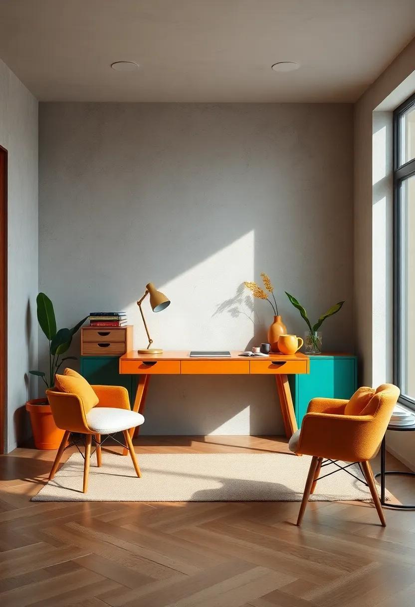 Modernist‌ Desk: foster creativity in your workspace with a desk that ​embraces minimalist lines ⁤and⁤ bold colors, making work feel less like a chore and more like art
