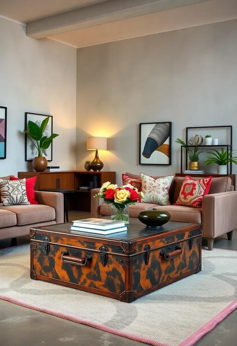 Vintage‍ Trunk Coffee Table: Combining storage and style, this trunk captures⁤ nostalgia while serving as ⁢a unique centerpiece to showcase books or flowers