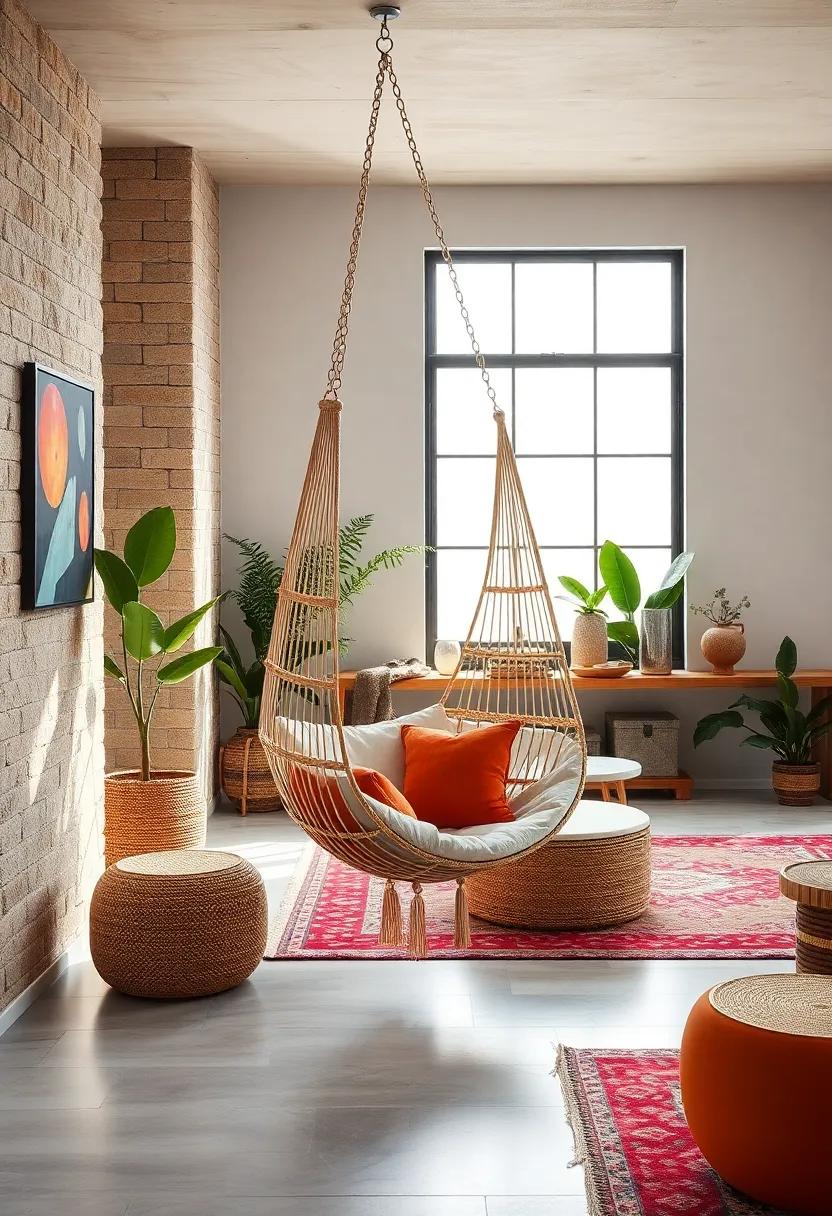 Woven Hammock Chair: Embrace bohemian vibes and relaxation with a suspended seat that ‍blends ‍craftsmanship and comfort‍ for an artistic lounging ⁤experience