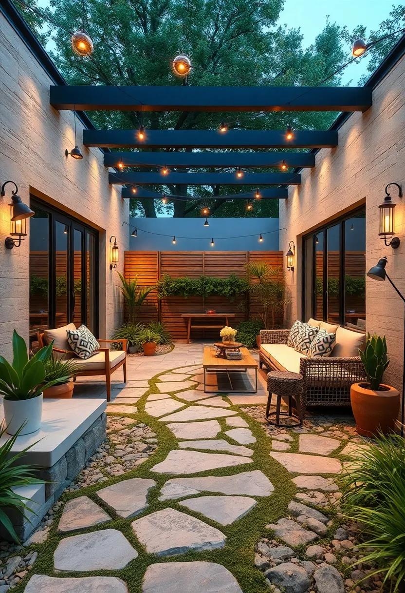 Natural Stone Pathways: Create winding pathways using natural⁣ stones to enhance aesthetics while allowing⁣ water to permeate the ground naturally