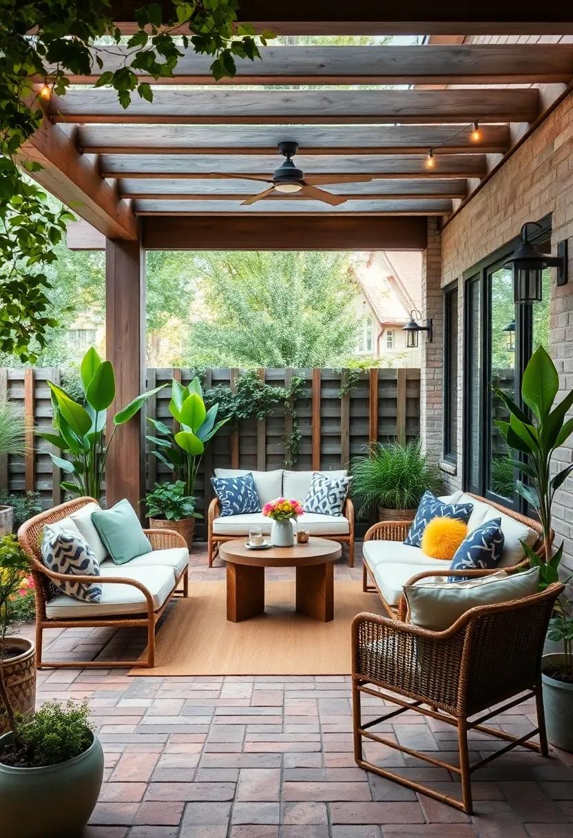 Recycled Materials: Use reclaimed wood ⁣or repurposed bricks for patio⁢ flooring and furniture to add character while minimizing waste
