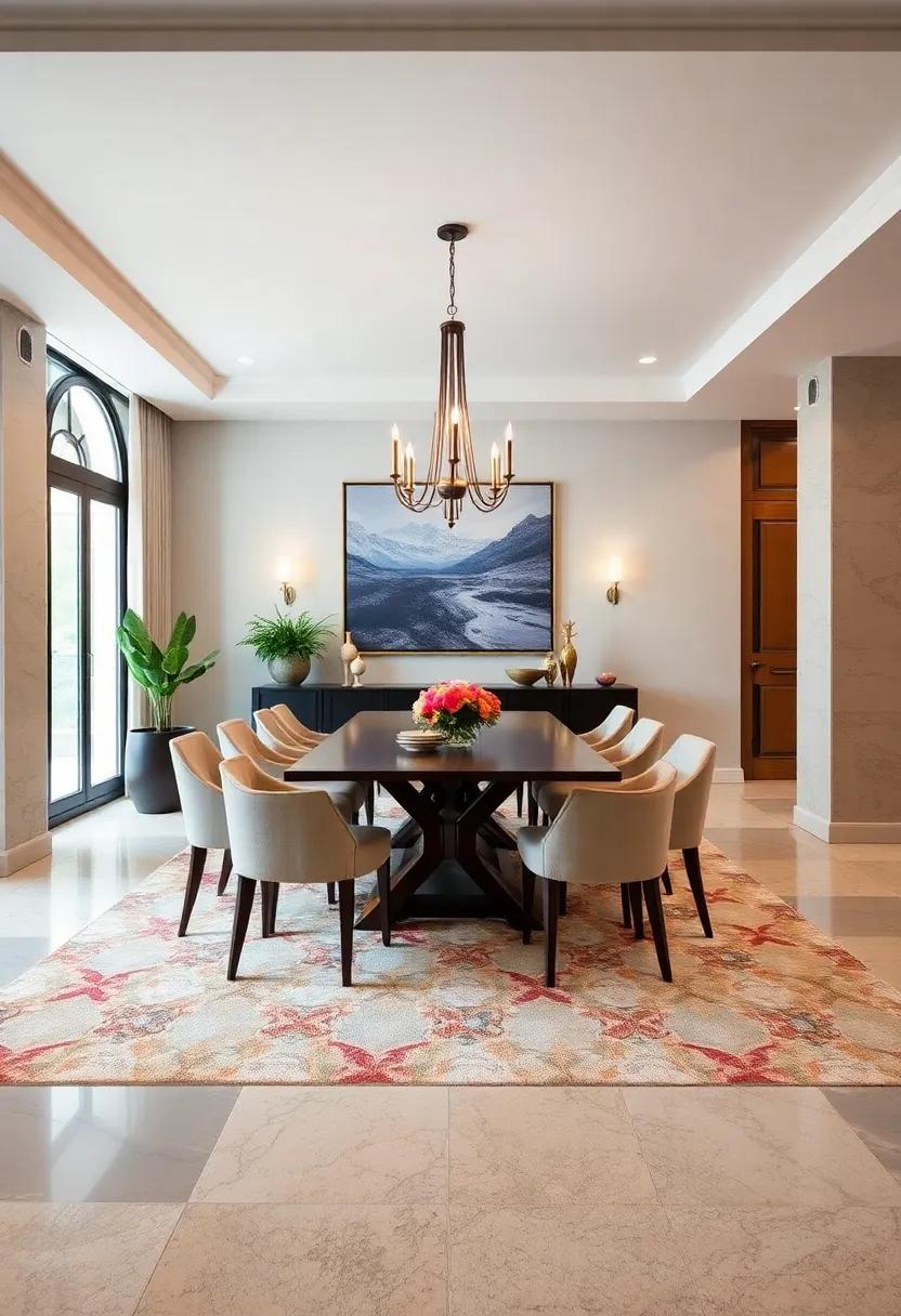 Artistic Mosaic Designs: Incorporate ⁤carpets ⁣featuring mosaic patterns, infusing your dining room with intricate art that sparks conversation