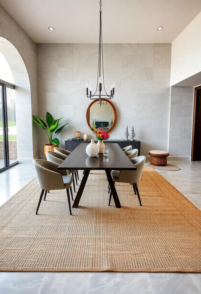 Natural Fiber Rugs: ‍Embrace‍ eco-friendly elegance with jute or sisal ⁢carpets that ⁢offer texture and a neutral palette, perfect for any dining ⁢ambiance