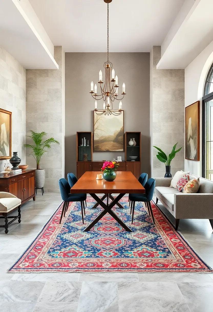 Vintage Kilim Rugs: Bring in‌ bohemian flair and historic charm with a ‍vintage Kilim,‍ showcasing ‌vibrant colors and intricate⁣ lattice patterns