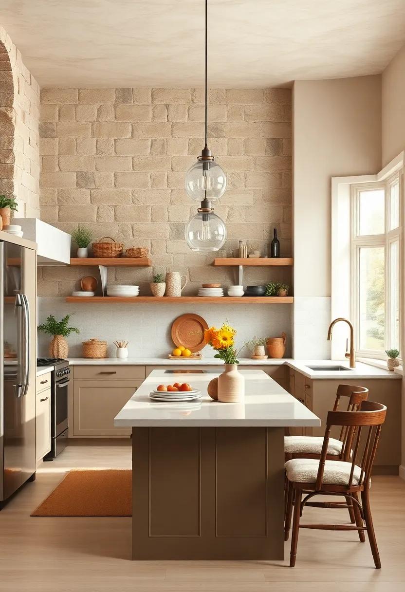 A ⁣Cozy Kitchen Sanctuary with Warm Beige and Caramel Highlights
