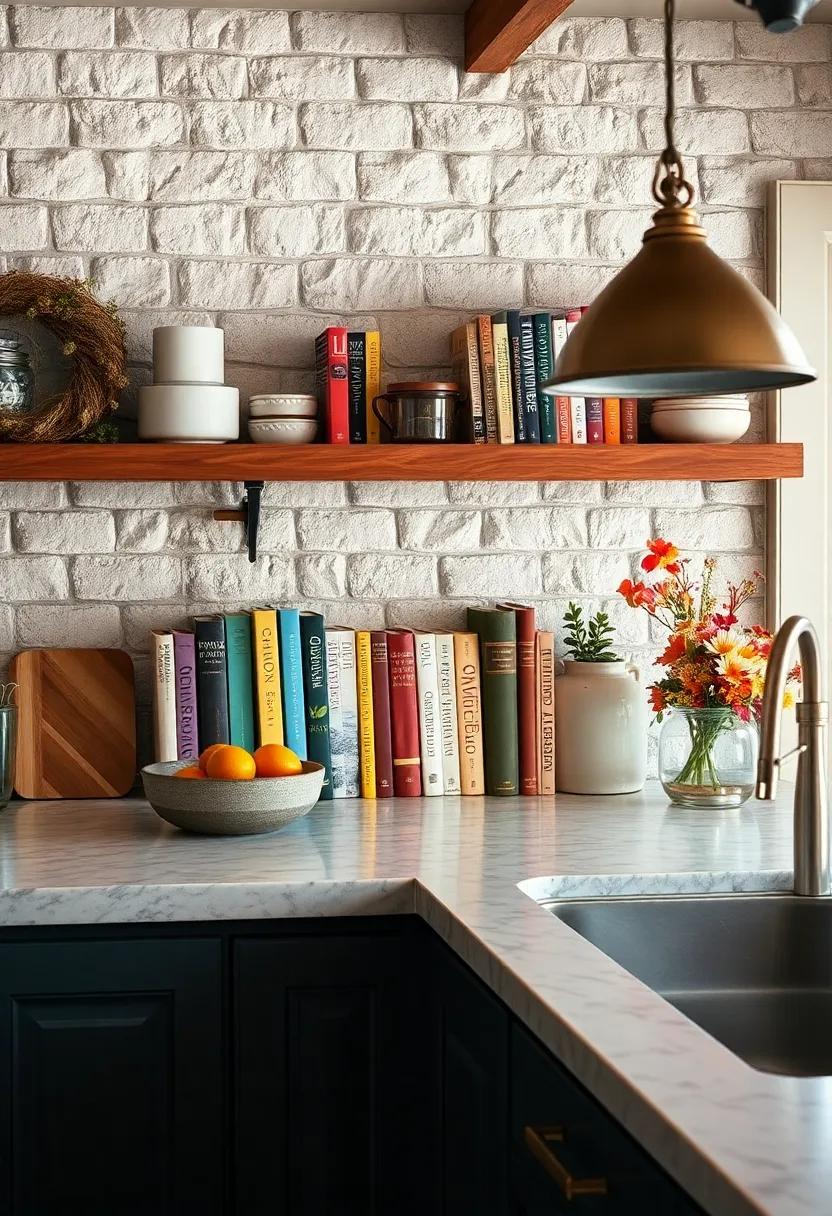 Color-Coordinated Cookbooks: Arrange your cookbooks based on color​ for an artistic and organized touch‍ that not⁣ only is functional⁢ but also serves as decor