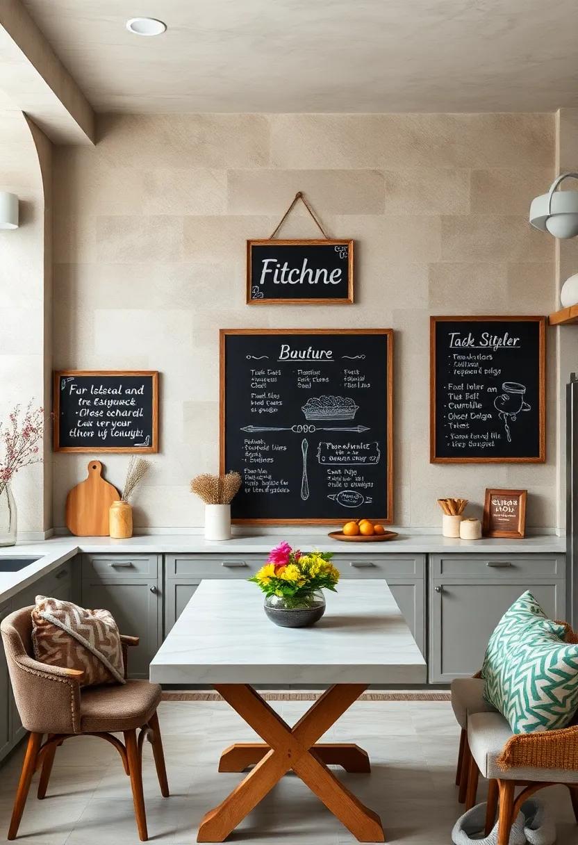 Chalkboard Signage - ⁣Use large chalkboards to write your favorite ‍recipes or daily specials, adding⁢ a personal and playful‍ element