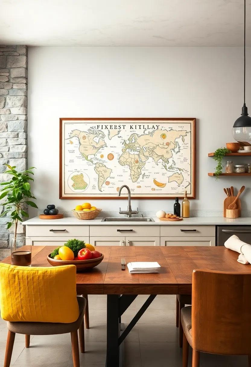 Culinary Map Art - Hang ⁢a decorative map‍ illustrating‌ regional culinary specialties​ to ⁢inspire ⁣cooking⁢ adventures
