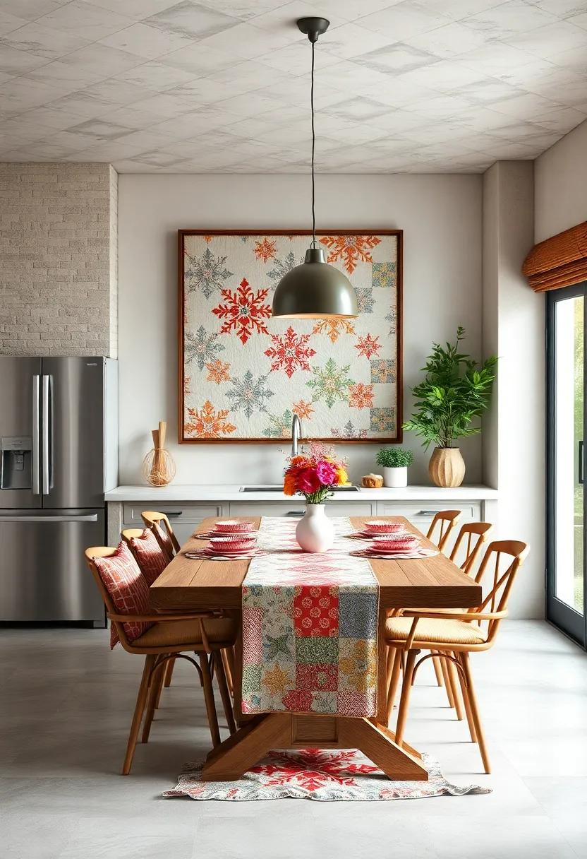 Quilted ⁤Table runners - Use colorful quilted⁢ fabric‍ as wall hangings or muted backgrounds​ for a ⁢cozy quilt-inspired decor