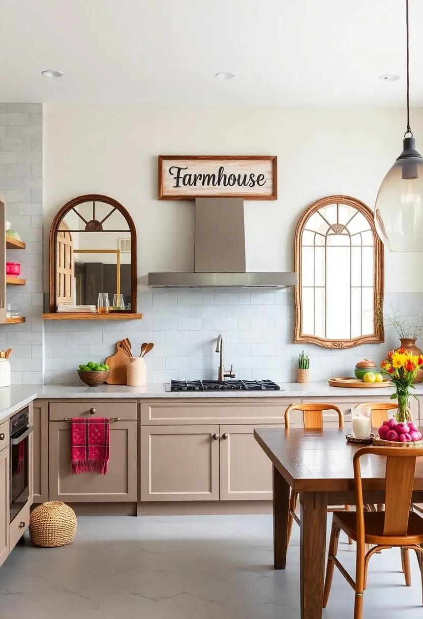 Reflective Mirrors -⁢ Incorporate⁢ decorative mirrors ‌with antique finishes to reflect light and expand the visual space⁢ in⁢ your kitchen