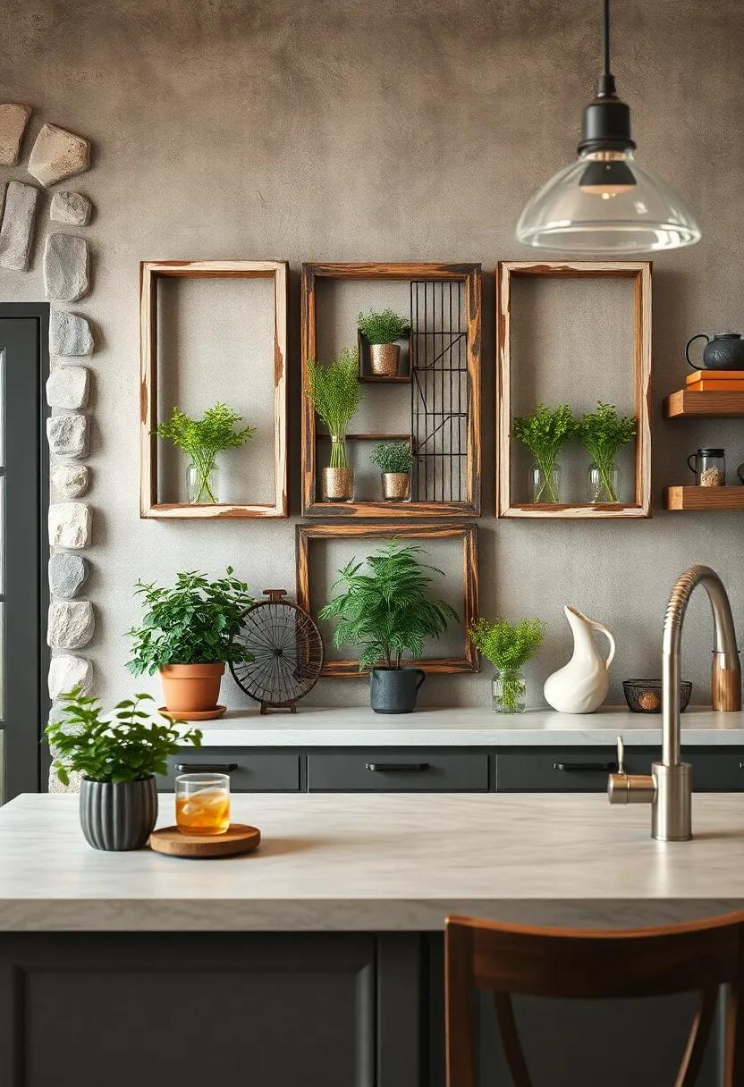 Repurposed⁣ Window Frames ‍- Hang old ‍window‍ frames filled with glass for a​ unique display ⁤of herbs or greenery
