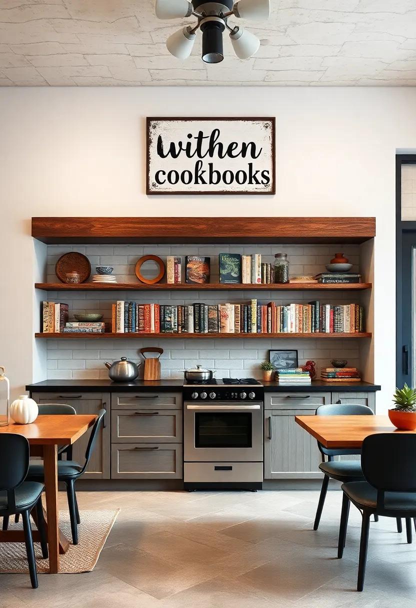 Witty⁢ cookbooks - Select displays of your favorite cookbooks, with covers ⁢facing outward, to celebrate ⁤your culinary passion