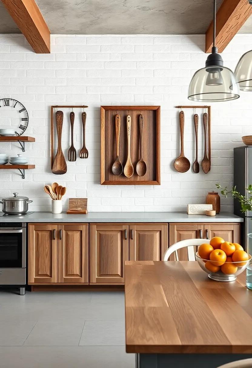 Wooden ‍Utensil ​Displays - Create a statement⁢ by framing vintage utensils or wooden spoons, ​showcasing​ your⁤ culinary tools⁢ as art