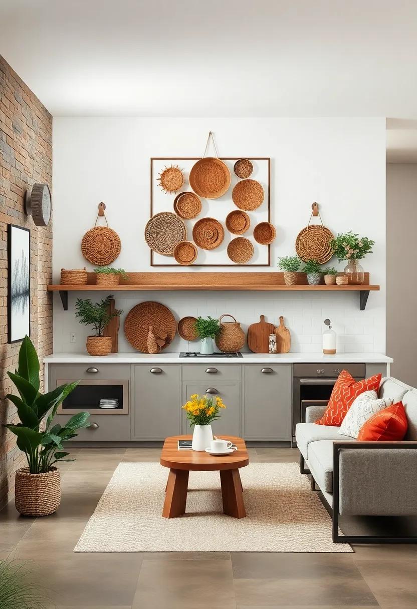 Woven ​Baskets - ‌Hang a collection​ of ⁤woven​ baskets in varying sizes to add‍ texture and visual interest